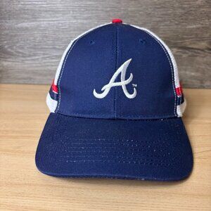 Atlanta Braves Hat Cap Snapback Blue MLB Baseball Stripe Size S/M